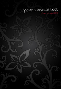 黑色无缝花卉图案