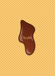 融化的巧克力糖浆甜蜜的设计。矢量插图