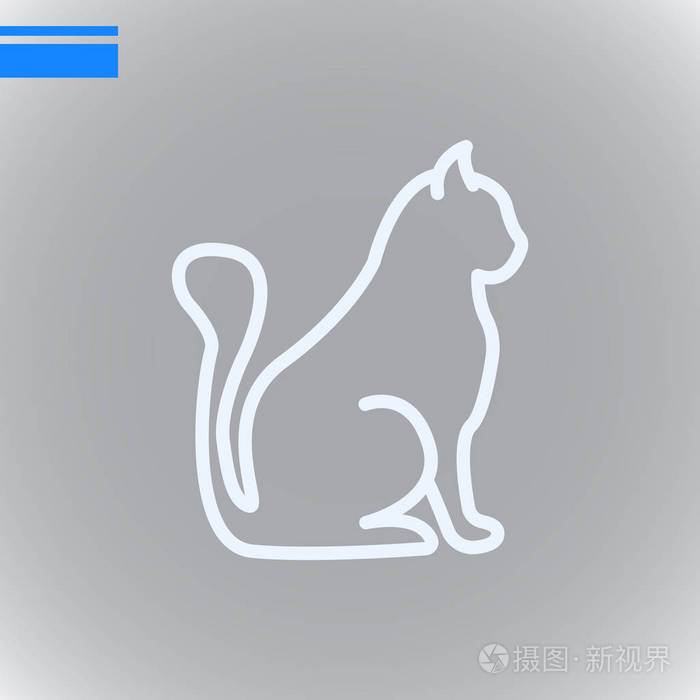 猫剪影图标矢量插图