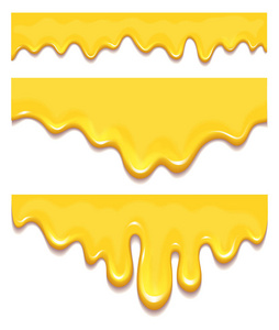 套橙蜂蜜滴和黄色飞溅健康糖浆金黄食物液体滴向量例证