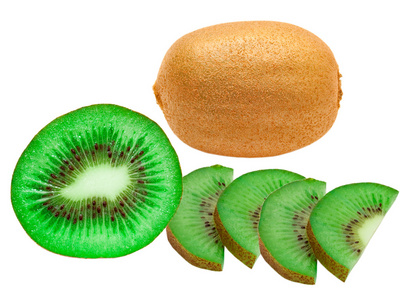异国情调的绿色水果：健康营养 多汁的猕猴桃切片