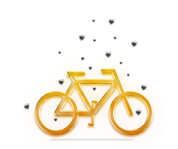 金色自行车情人节背景
