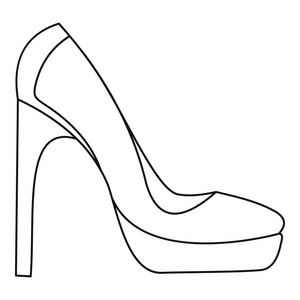 女子鞋图标矢量细线