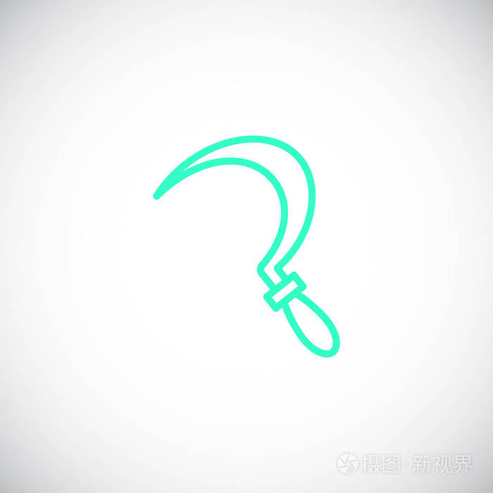 镰刀形平面图标, 矢量, 插图