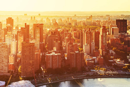 更低的曼哈顿纽约鸟瞰图