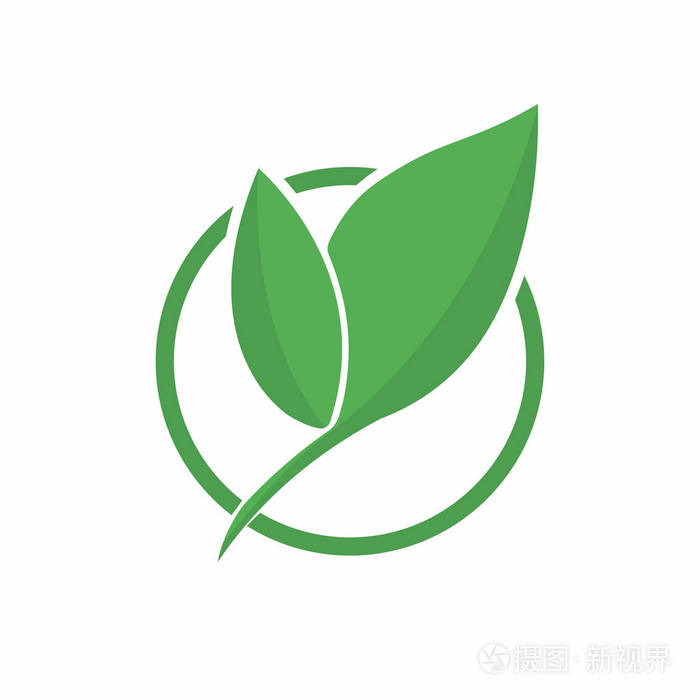 抽象生态绿叶符号, 图标.公司徽标,生物和有