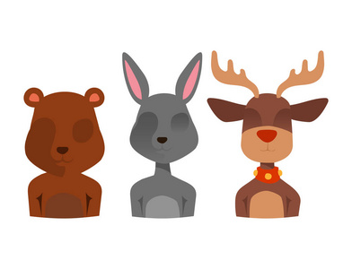 圣诞节矢量驯鹿人物新年插画鹿动物圣诞老人