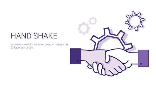 手握手图标商业握手伙伴关系和协议网站横幅与复制空间