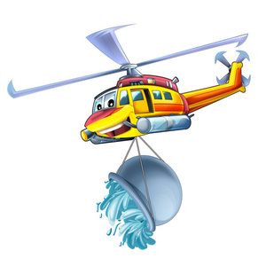动画片滑稽的看的直升机例证为孩子