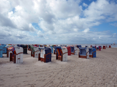 德国阿姆鲁岛的沙滩椅
