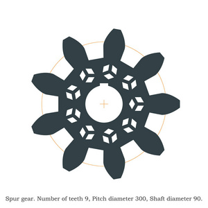 真正的直齿轮。激光切割或3d 打印