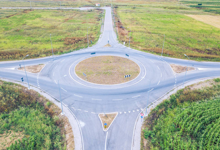 回旋处的鸟瞰图