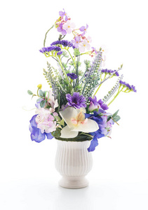 美丽束鲜花插在花瓶里