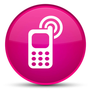 手机铃声图标特别粉红色圆形按钮