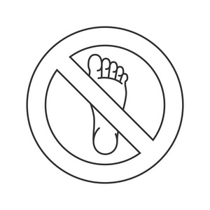 裸脚图标禁止标志
