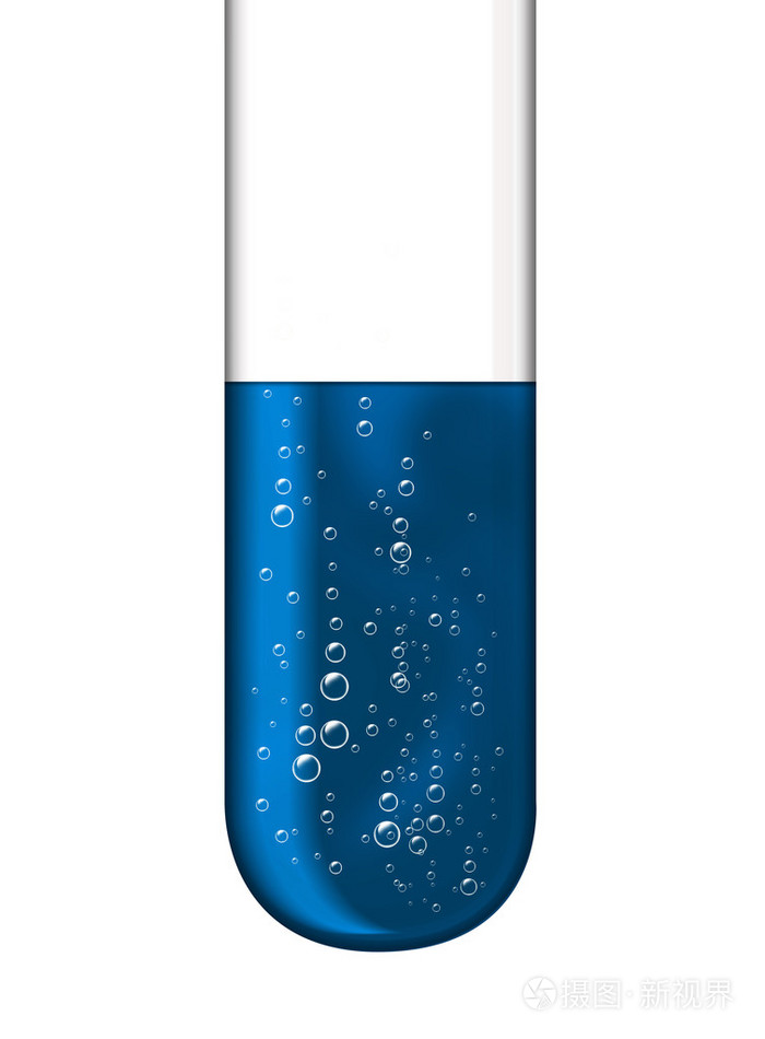 Test tube with blue liquid