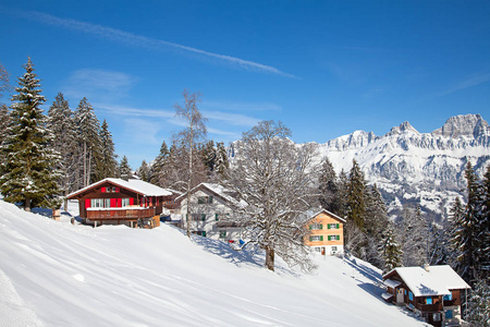 冬天在瑞士的阿尔卑斯山