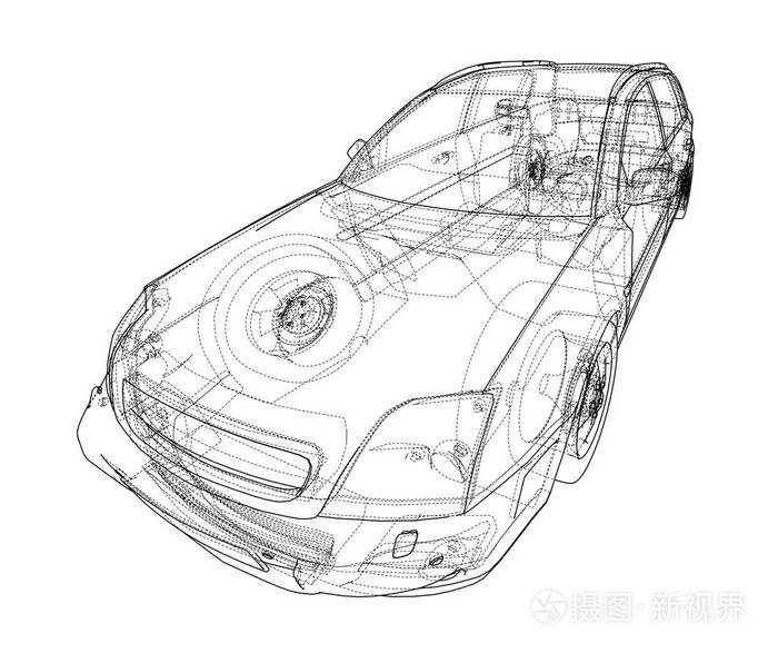 汽车素描矢量