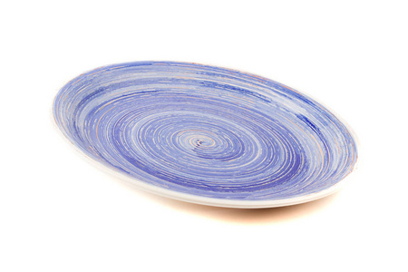 蓝圆陶瓷板螺旋花纹, 白色隔离