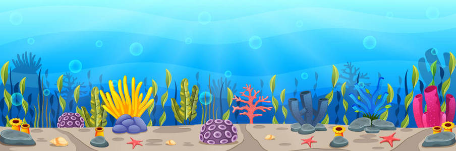 水下的场面与热带珊瑚礁