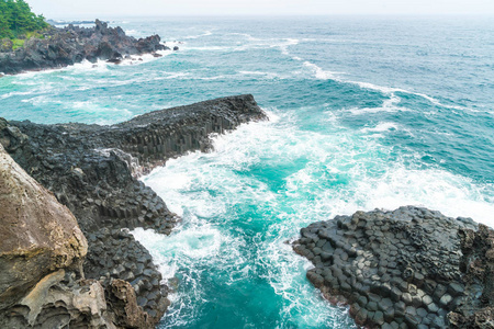 天帝 Daepo 海岸 Jusangjeolli 悬崖济州岛