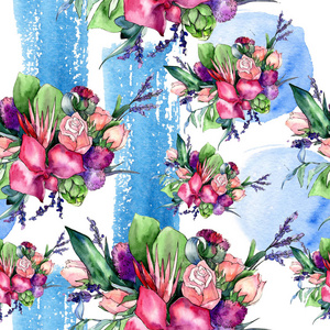 水彩风格的野花花束图案
