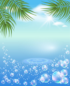 棕榈树和气泡