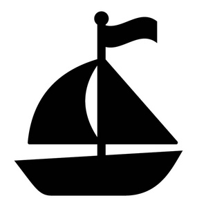 游艇字形矢量图标