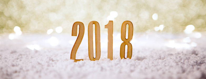 快乐新的一年 2018年背景与圣诞装饰