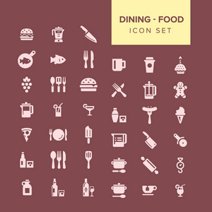 餐饮及食品图标套装