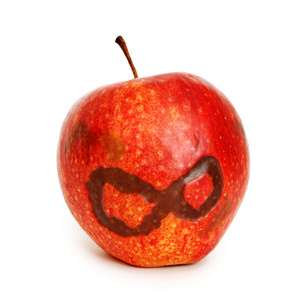 奇怪的抽象八个符号孤立的苹果