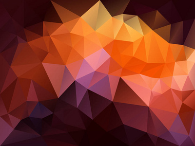 矢量抽象不规则多边形背景，秋天的颜色热充满活力的红色 橙色 紫色 粉红色 布朗和勃艮第的三角模式