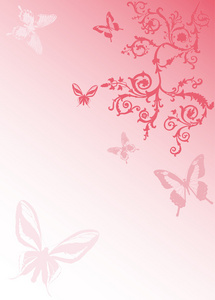 粉色蝴蝶和卷发