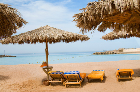 埃及美妙的太阳能海滩。