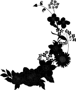 silhouettes 小和大的花朵