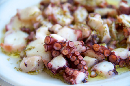 美味的章鱼沙拉开胃菜照片图片