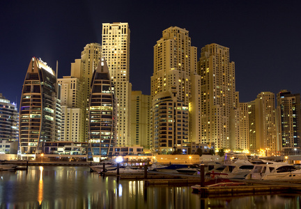 迪拜之夜的城市图片