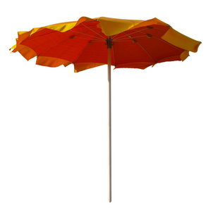 孤立的红色黄色伞