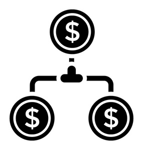 金融网络字形矢量图标