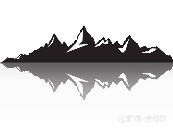 背景边框的洛矶山脉.矢量图