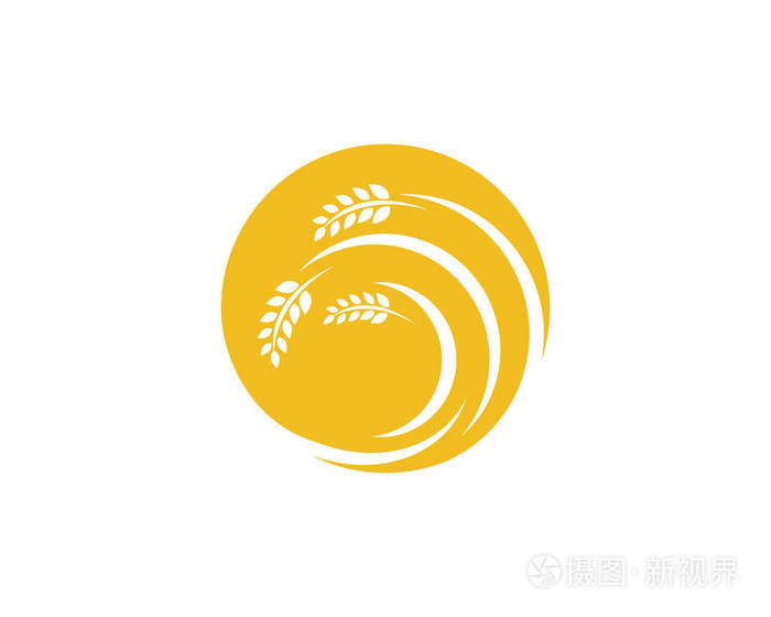 农业小麦 logo 模板矢量图标设计