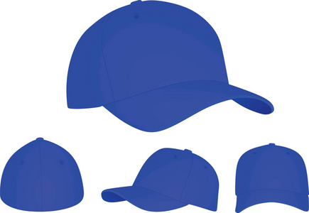 蓝色棒球帽矢量插图