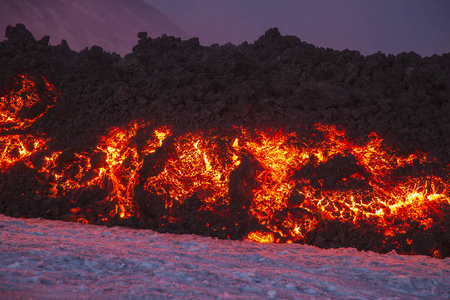 西西里岛的埃特纳火山火山喷发