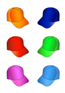 彩色帽子矢量图