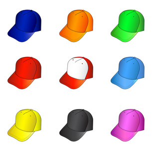 彩色帽子矢量图