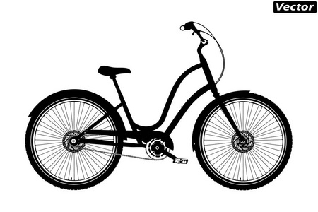 photorealistic 自行车矢量在白色背景上的隔离