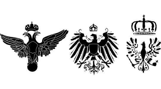 三个纹章鹰与冠