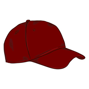 卡通经典红色棒球帽的侧面图