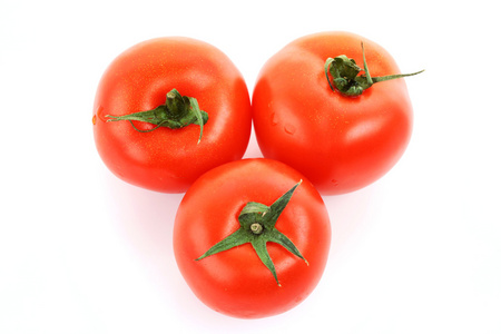 白色背景下分离的红色番茄蔬菜