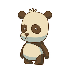 可爱的小熊猫站在悲伤, 彩色图像